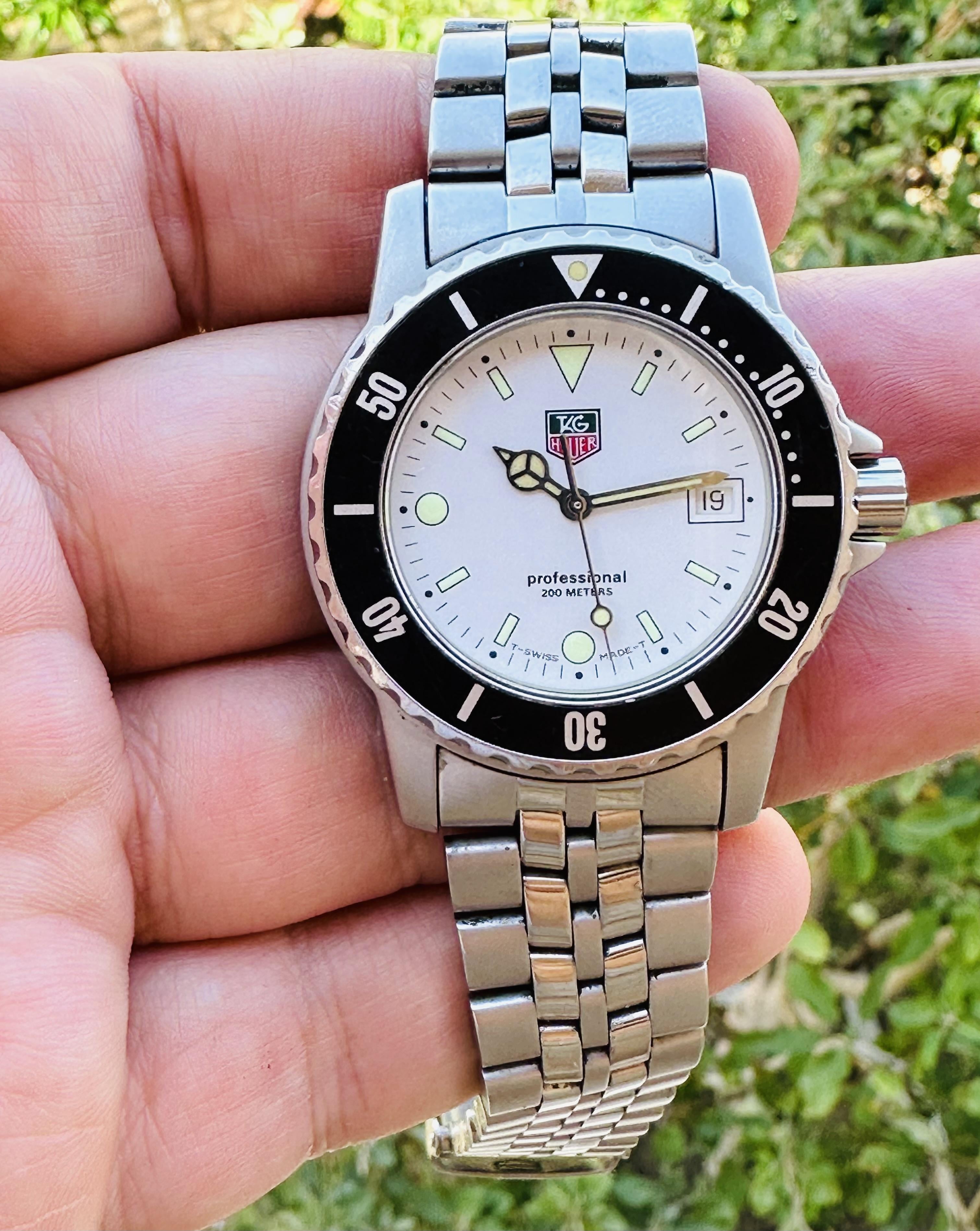 WTS Vintage Tag Heuer 38mm 1500 Professional Diver WD1213 Watch