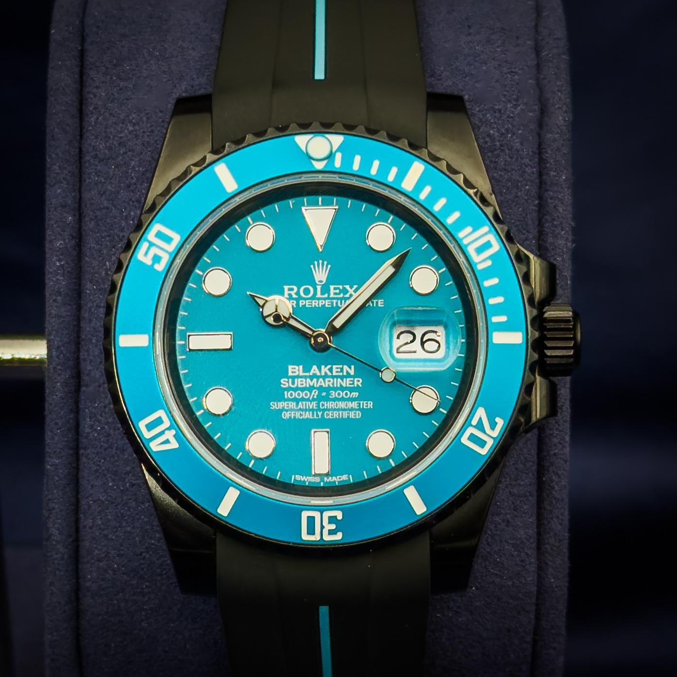 rolex submariner blaken d blue