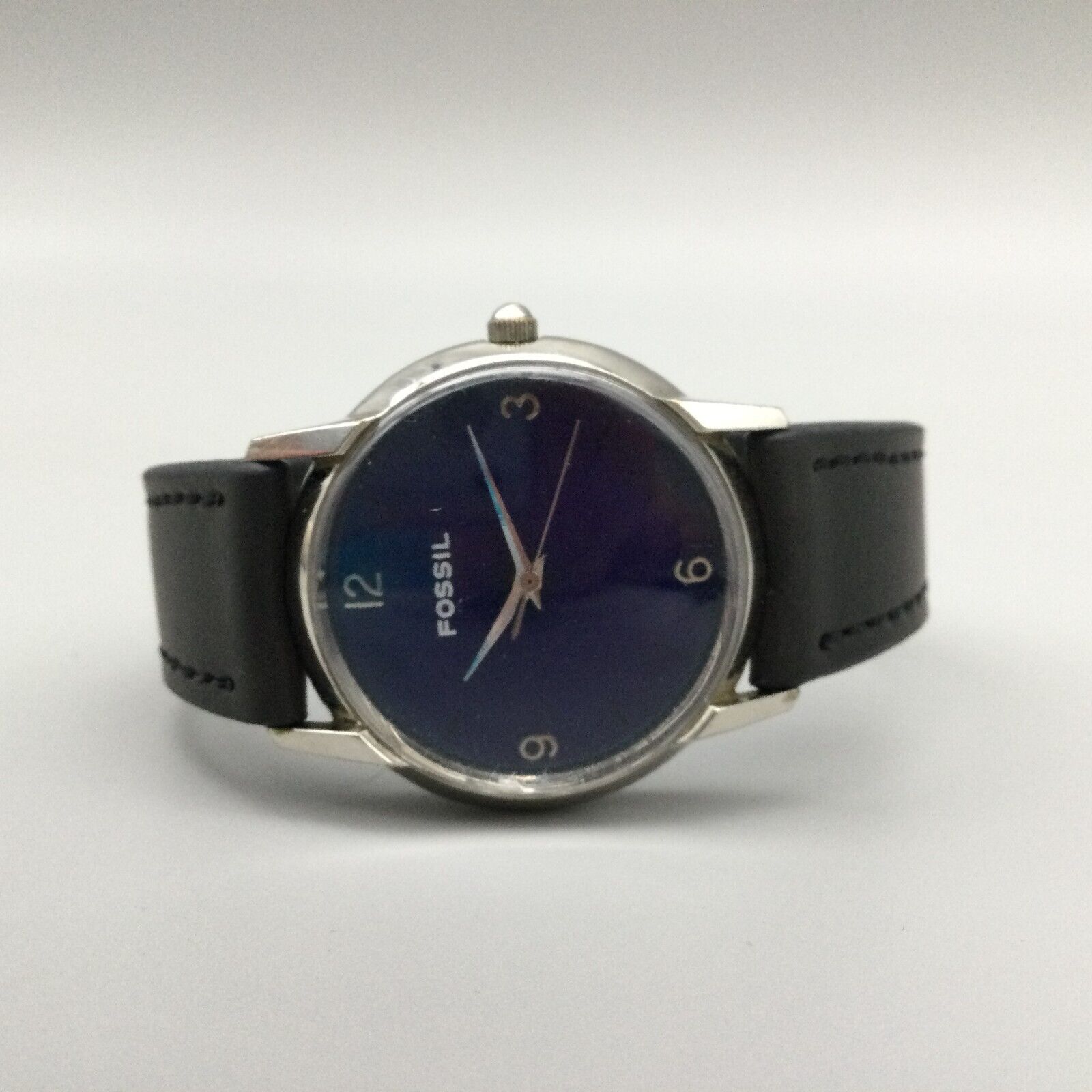 Vintage Fossil Mood Watch Unisex Silver Tone Color Changing