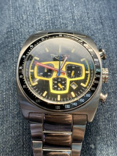Authentic MENS TRIUMPH MOTORCYCLE CHRONOGRAPH WATCH W/ STAINLESS