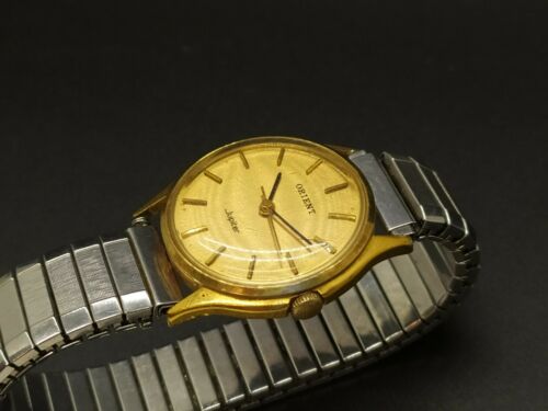 Vintage 1982 Orient Jupiter Gold Tone 17 Jewels Men's Watch