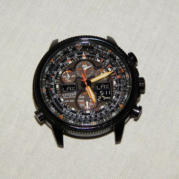 Citizen Eco-Drive Navihawk A-T 48mm 200M Atomic Stainless Watch 