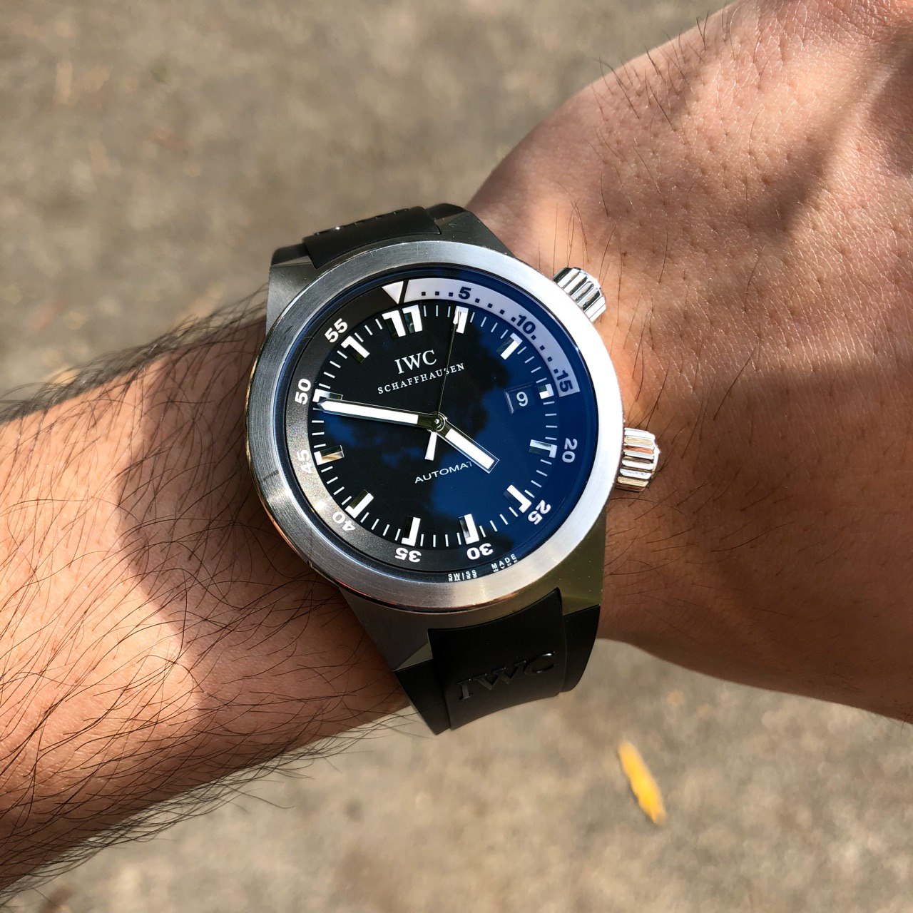 WTS IWC Aquatimer 3548 Steel Dual Crown Compressor Style 1000m Diver with Rubber Strap WatchCharts Marketplace