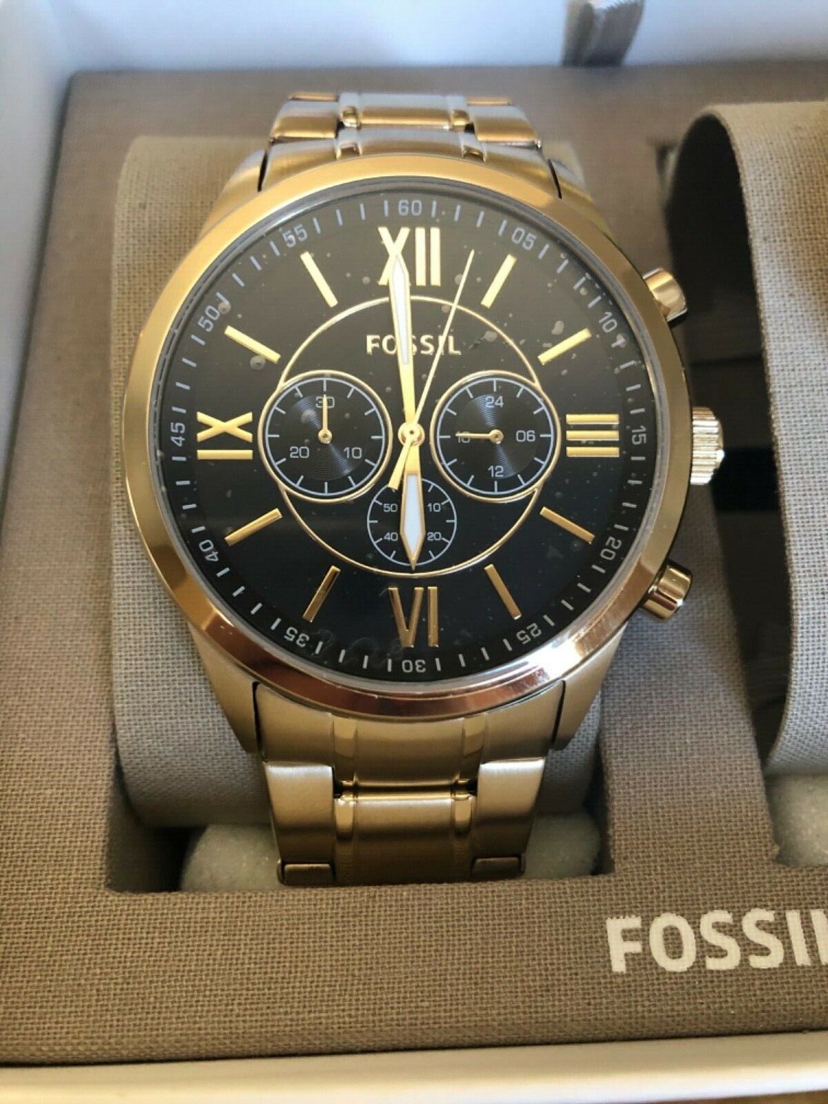 New Fossil Couple Set His Her Gold Stainless Steel Watch Fenmore