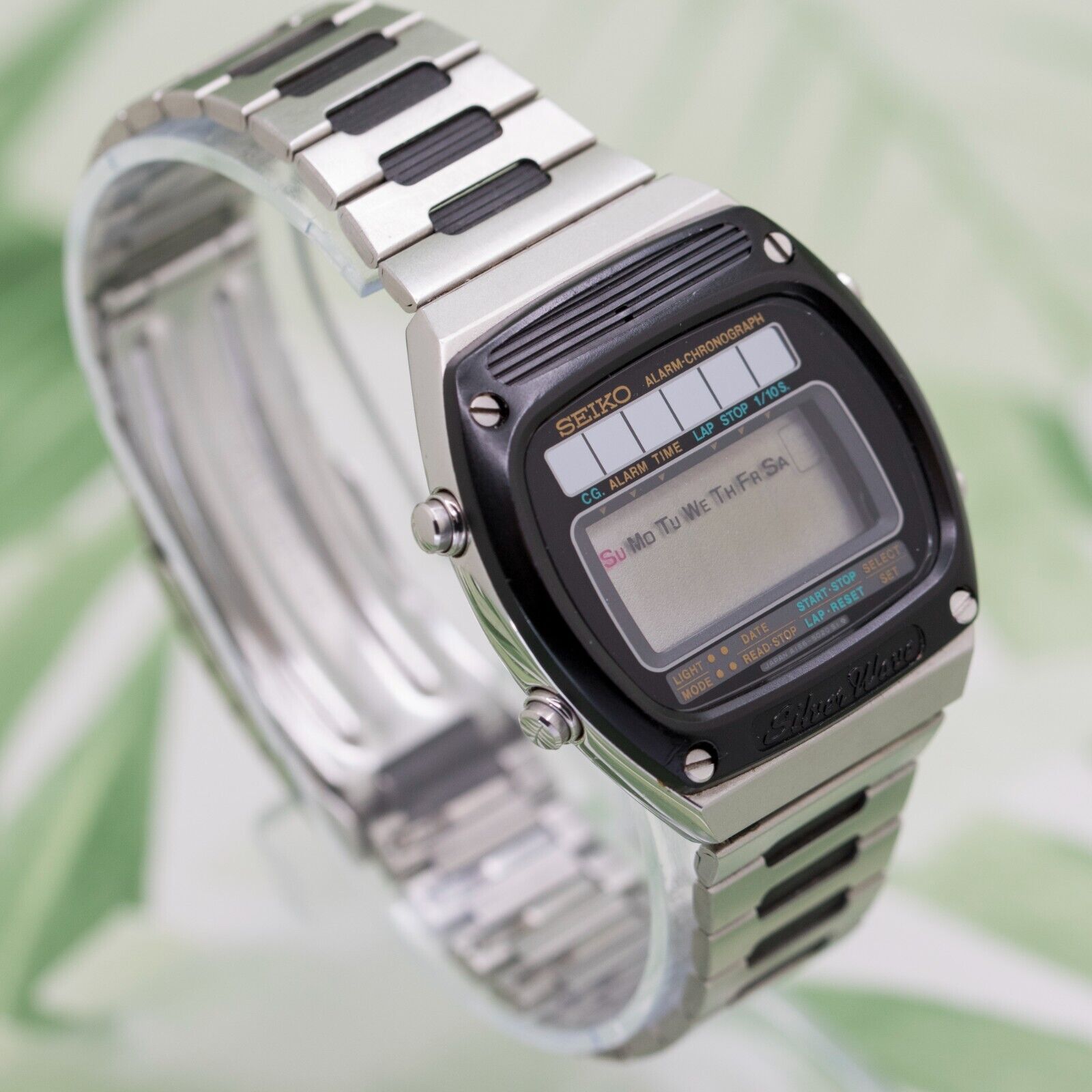 1979 SEIKO A156-5030 SOLAR SILVER WAVE VINTAGE DIGITAL WATCH JAPAN