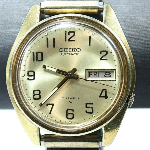 【完動美品】SEIKO AUTOMATIC 17石 7009-8129 自動巻き Seiko 7009-8129 17 Jewels Automatic Day Date Vintage Watch