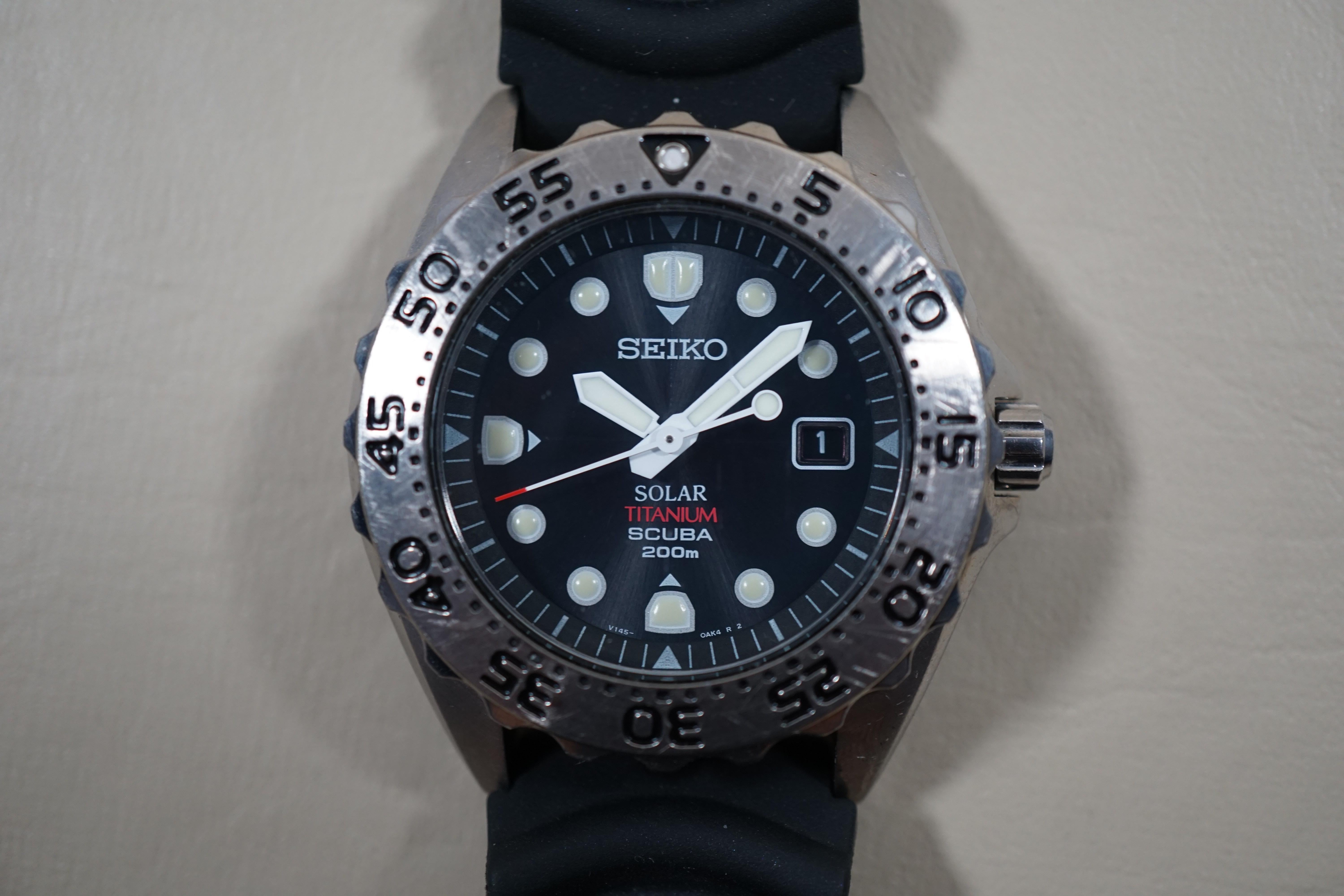 Seiko titanium hot sale diver solar