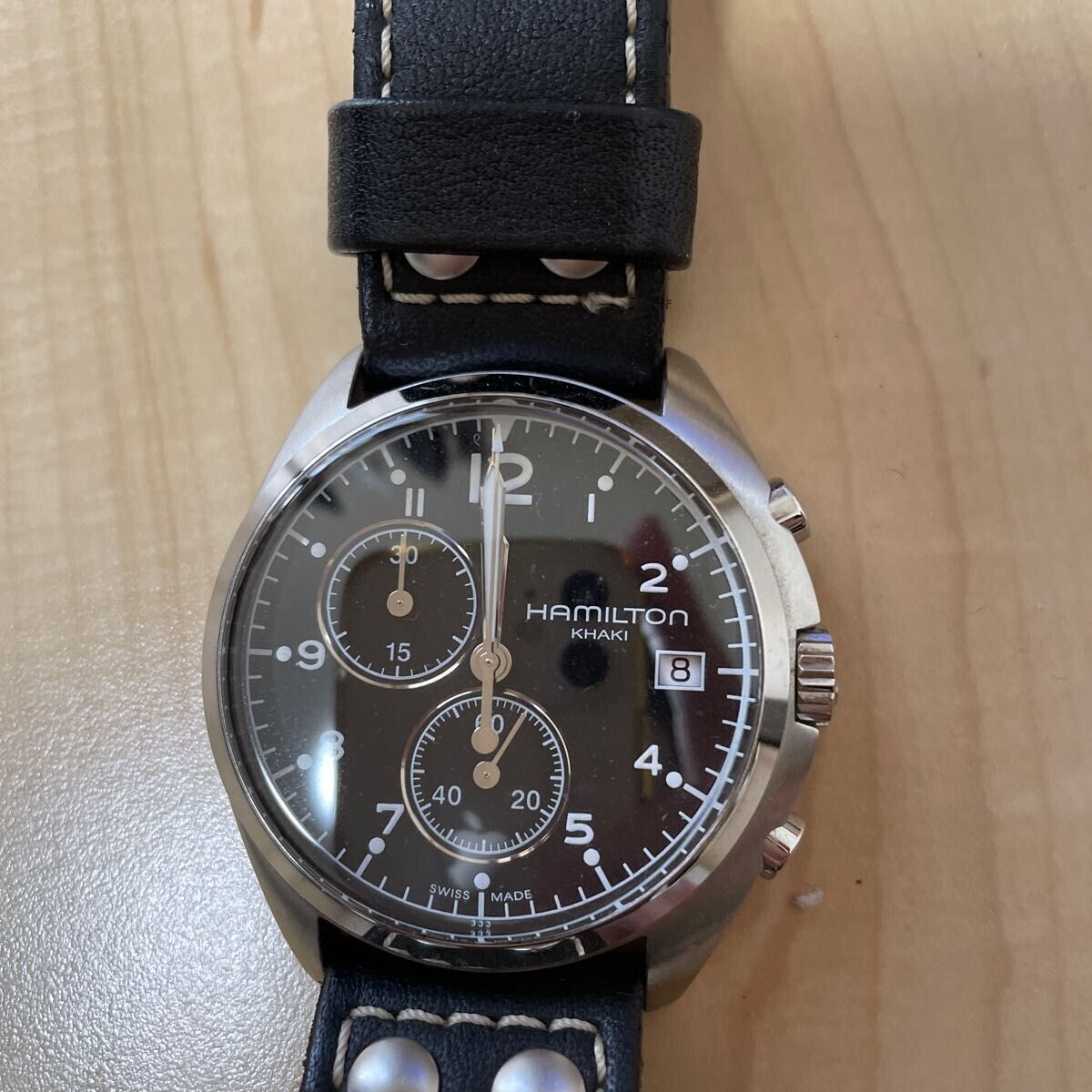 HAMILTON Khaki H765120 Chronograph Date Quartz Mens Watch Vintage