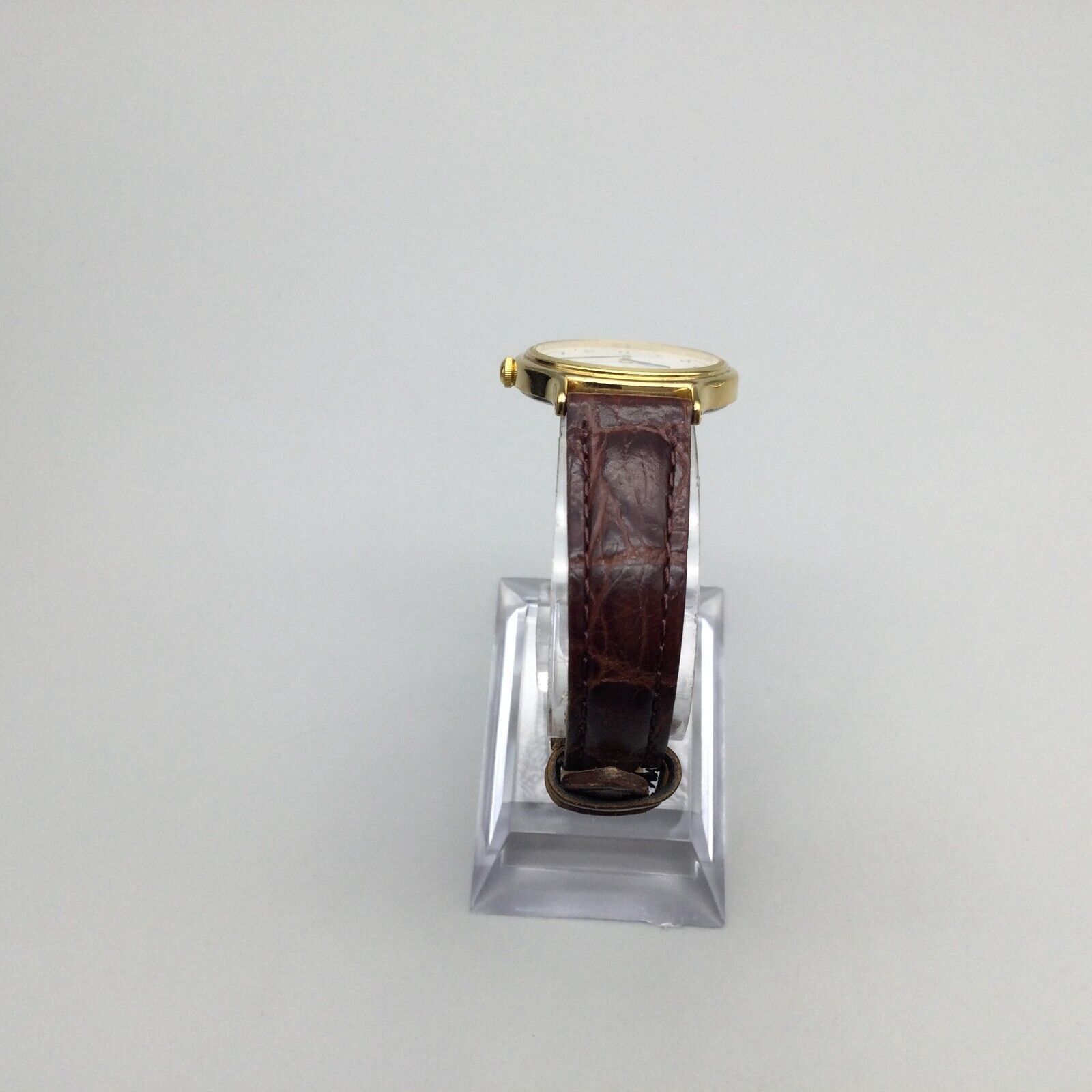Vintage Seiko Watch Women 26mm Gold Tone V700-6091 Leather  display picture 2