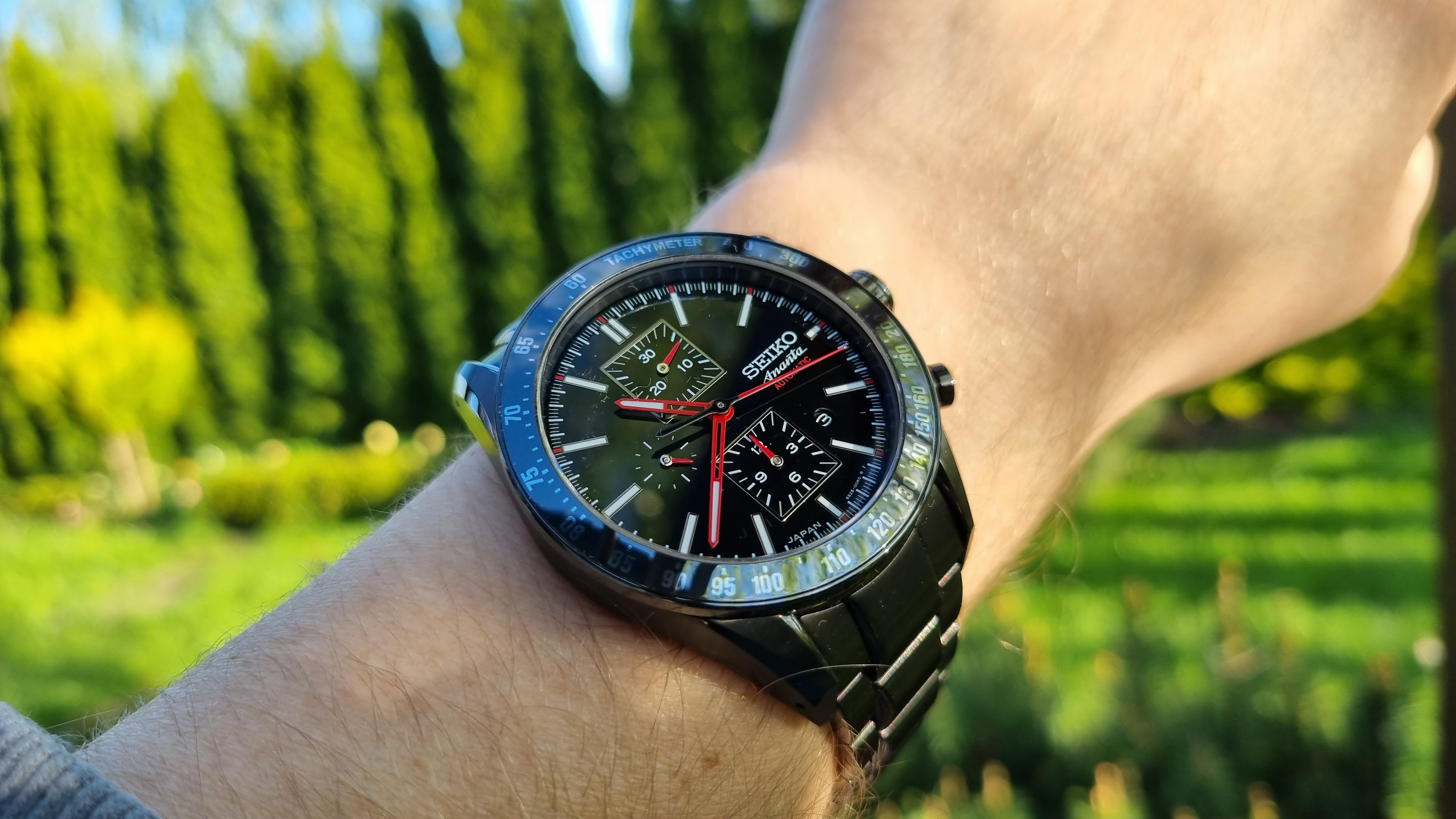 Ananta Black/Red Chrono ssd001 - Seiko Luxe Ananta wrist watch