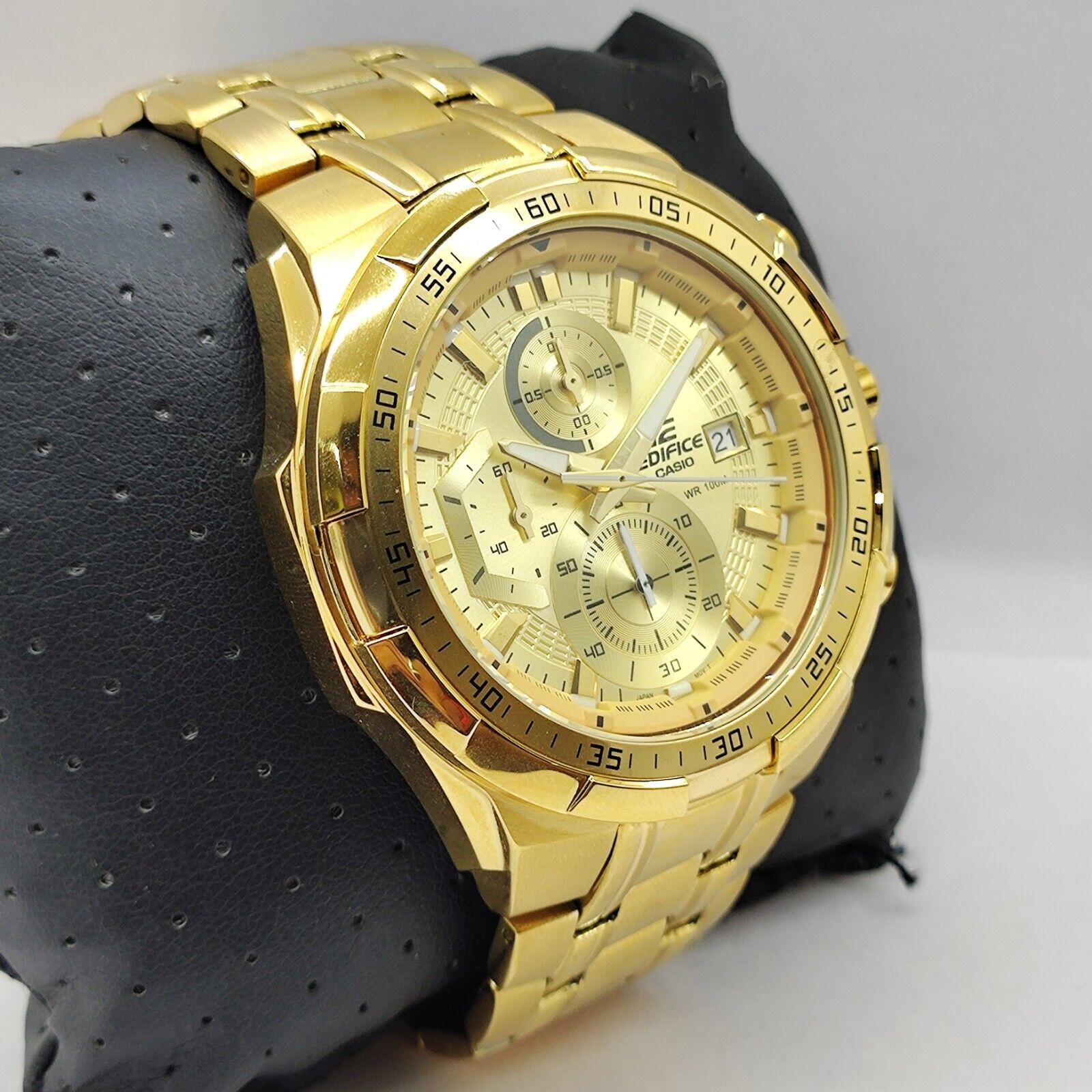 Edifice full hotsell gold watch