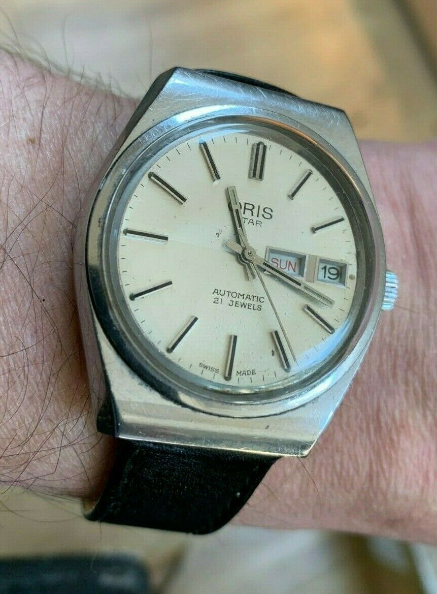 Rare Vintage Oris Star Day Date Automatic 21 Jewels wristwatch