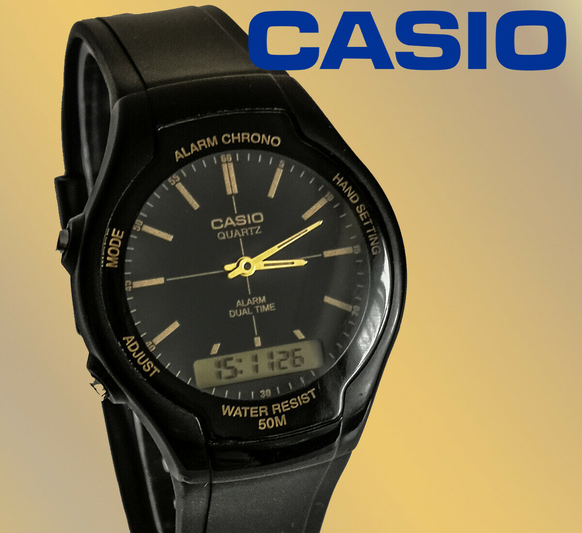 Casio AW 90H mod 5156 men s quartz analog digital watch stopwatch dual time WatchCharts Marketplace