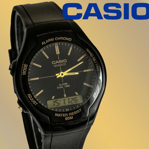 Casio AW 90H mod 5156 men s quartz analog digital watch stopwatch dual time WatchCharts Marketplace