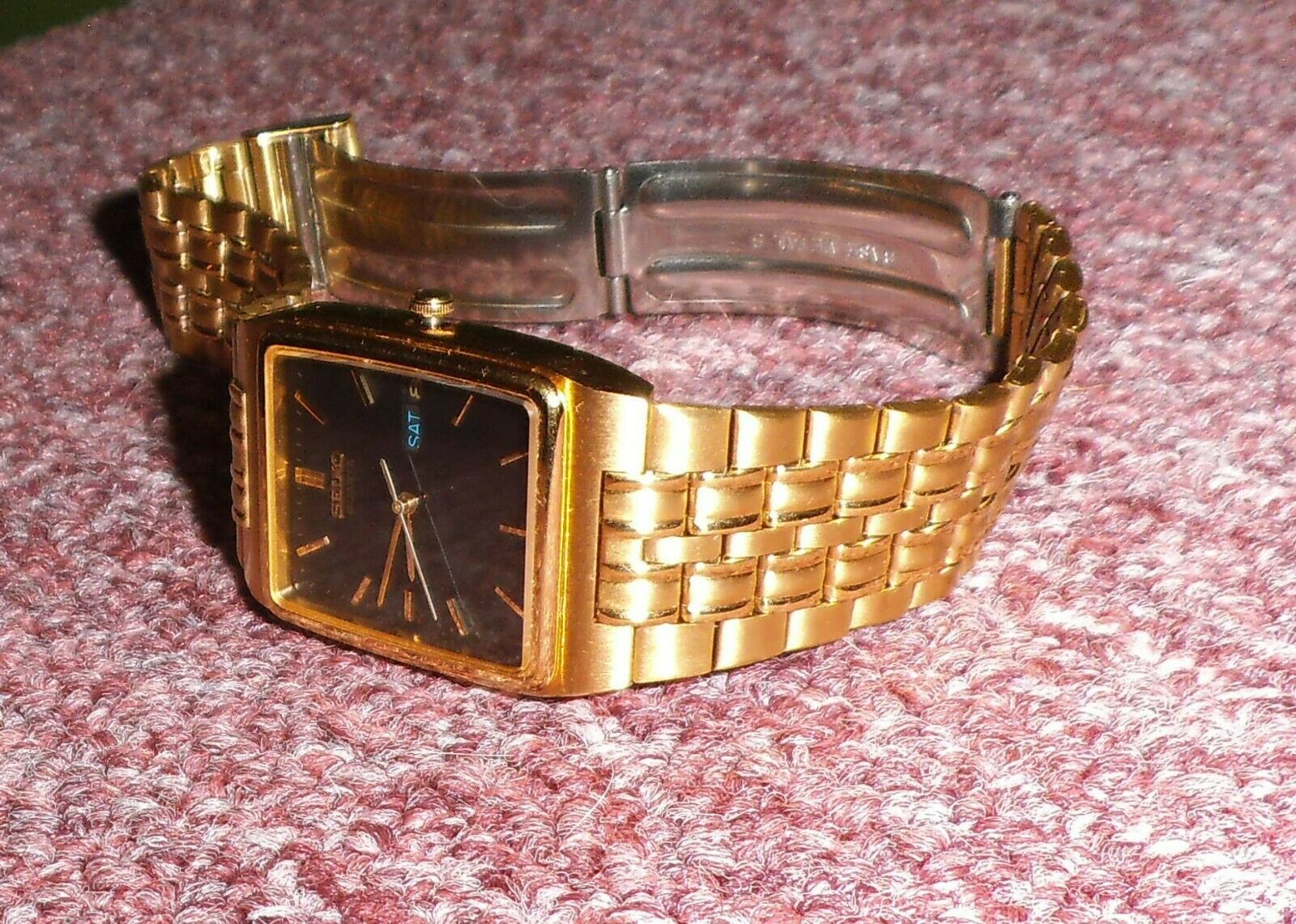 Vintage Seiko Men s Quartz Watch Gold Day Date 7N33 5A09