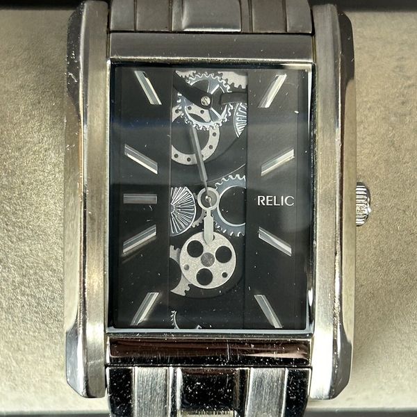 Relic By Fossil Men's Allen Quartz Water Resistant Skeleton Watch ...