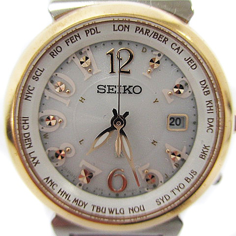 Used] Seiko SEIKO LUKIA 1B25-0AA0 Lucia Radio Solar Watch Date 