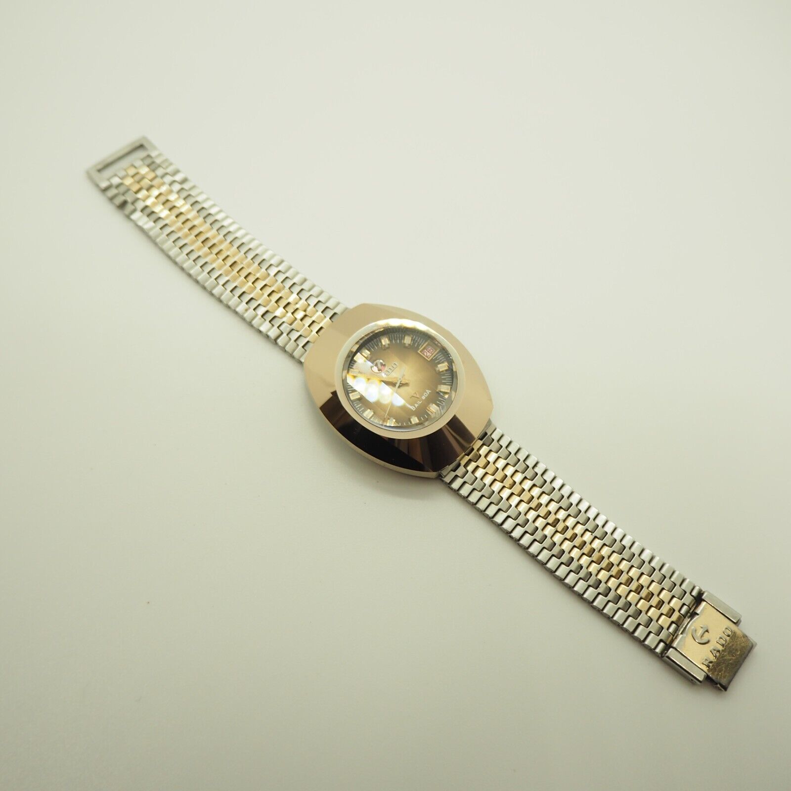 Rado Balboa V Watch Automatic Mens 35mm Gold Dial Date Round