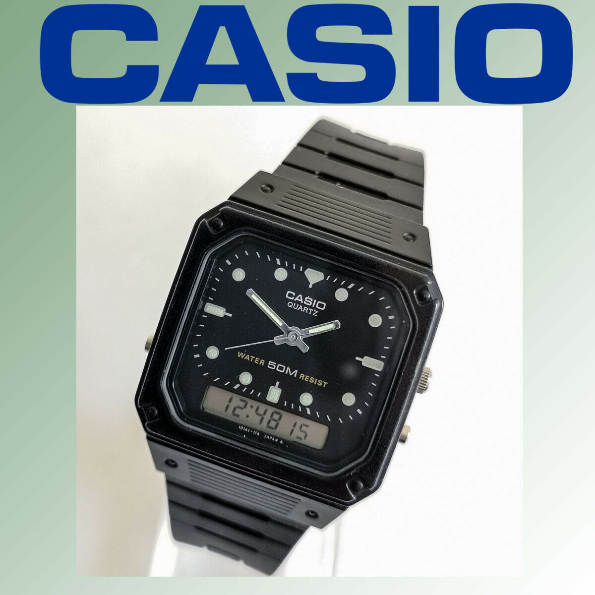 Vintage very rare 80s Casio AQ-30W module 305 men