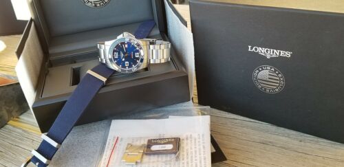 Longines USA Exclusive HydroConquest 41mm Blue Steel NATO strap