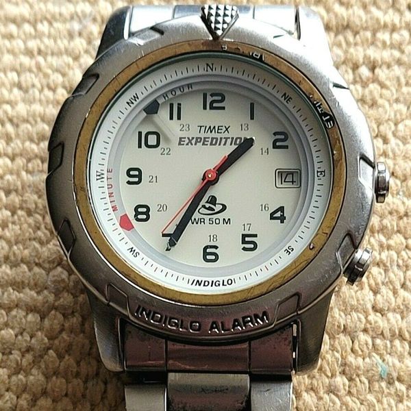 Vintage Timex Expedition Indiglo Alarm W Date Wr50m Ss Men S Watch Circa 1999 Watchcharts