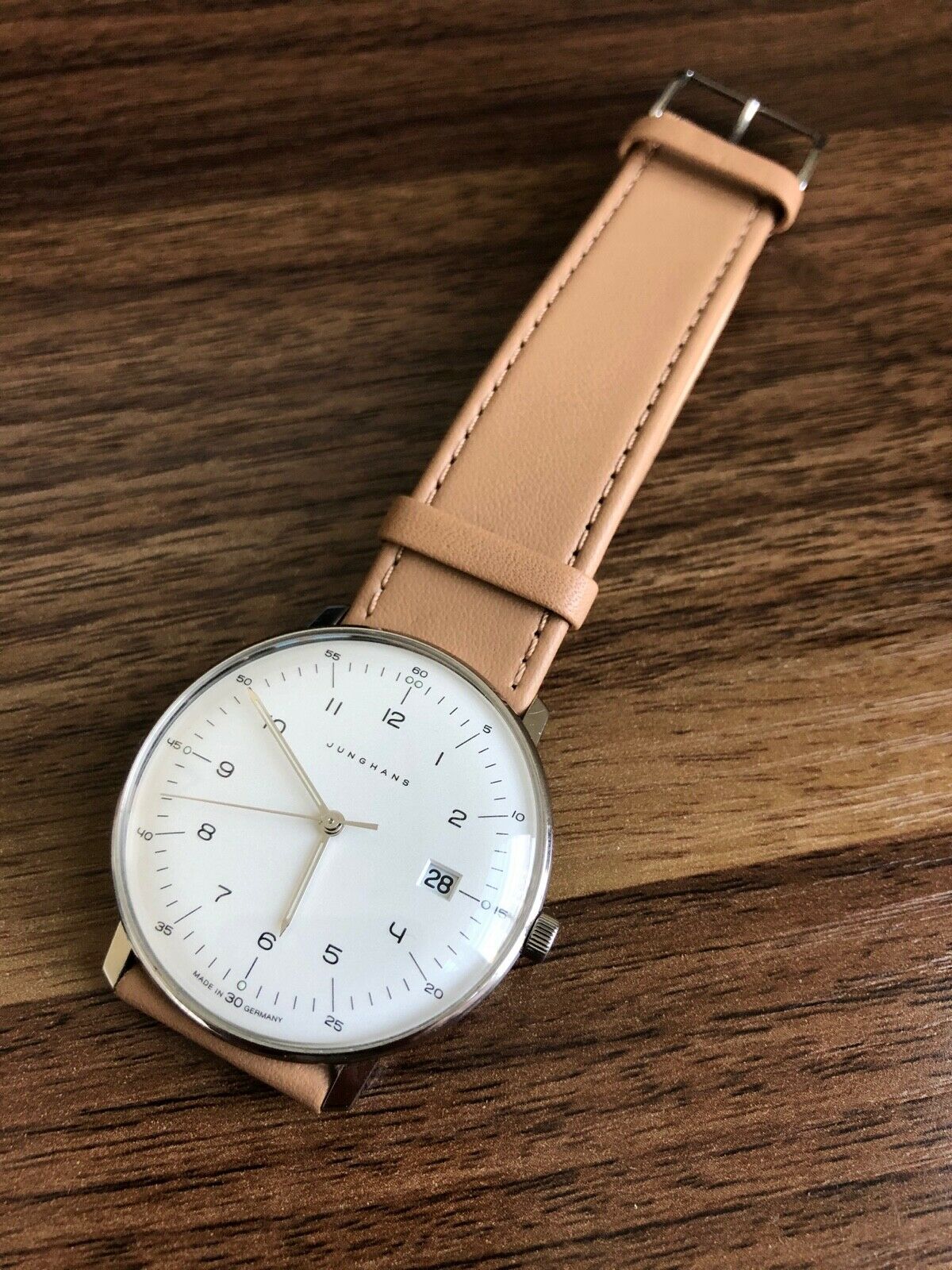 Junghans 041 4562.00 Max Bill Quartz Leather Strap 38mm Watch