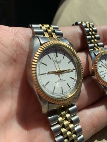 Vintage ACUET His & Hers Watch Set - UNWORN Japan Movt - Gold Tone Pair Acuet Japan Vintage His & Hers Wrist Watch Set | WatchCharts  main image 4