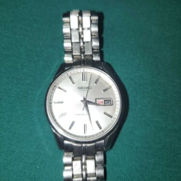 Vintage Seiko Diashock Automatic Day/Date Silver Dial 21 Jewels Watch ...