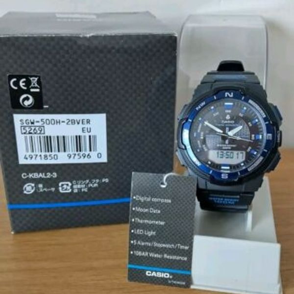 Casio SGW-500H-2BVER Analogue Digital Watch Twin Sensor Compass ...