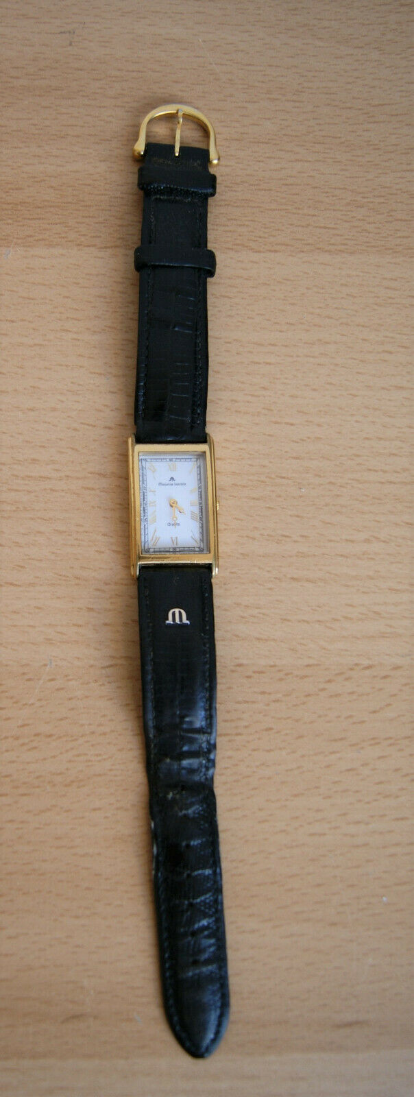 Maurice Lacroix Uhr rechteckig r mische Ziffern Gold Quartz Les