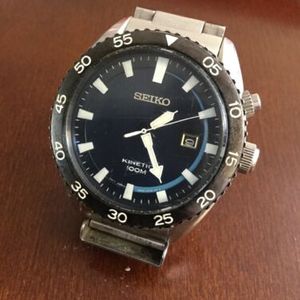 Seiko 5M82-0AG0 Men's Kinetic Movement Stainless Steel Watch - NO BOX |  WatchCharts