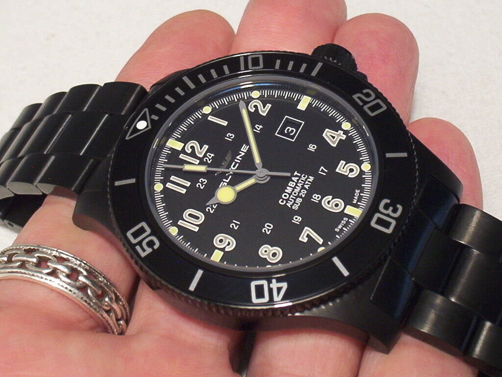 GLYCINE COMBAT SUB 20 ATM GL0096 AUTOMATIC SWISS MADE 48 MM