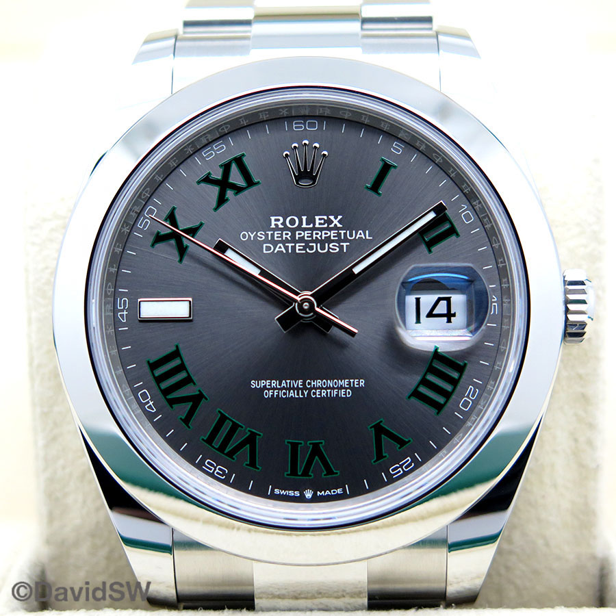 FS Rolex 126300 DATEJUST 41MM SLATE ROMAN MARKER AT 9 DIAL OYSTER