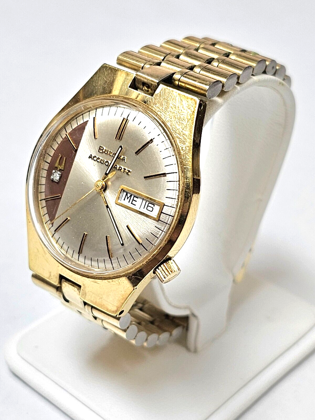 Designer Vintage Bulova Accuquartz N3 J999443 10k Gold Plate Men's