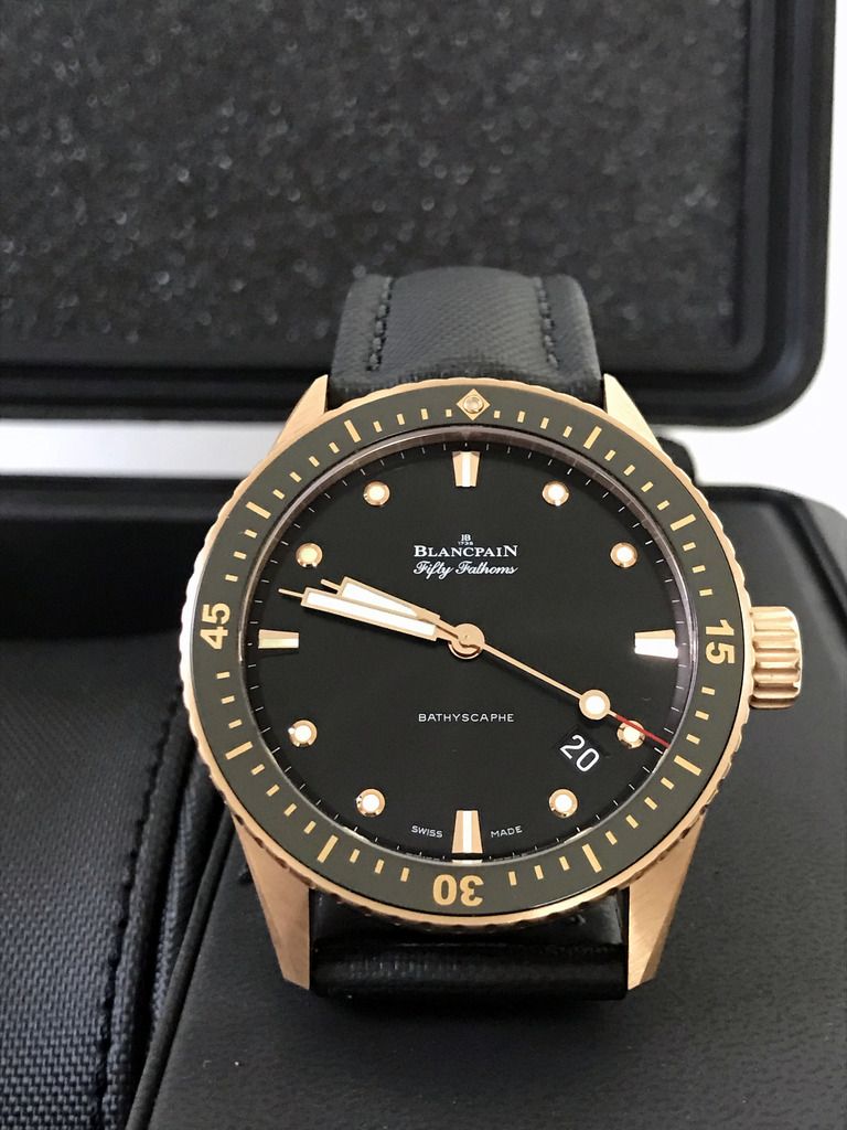 FS Blancpain Fifty Fathoms Bathyscaphe 43mm Rose Gold 5000