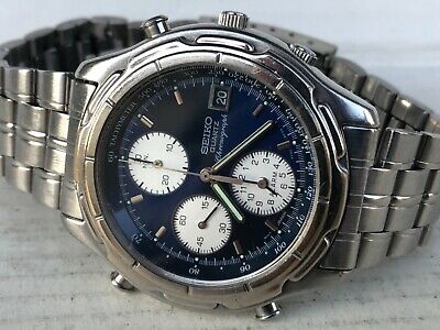 SEIKO 7T32 6E69 ALARM CHRONOGRAPH FULLY WORKING CONDITIONS