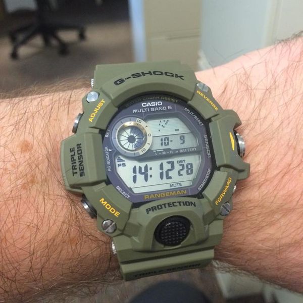 SOLD G Shock Rangeman Olive Green w Positive Display Swap WatchCharts Marketplace