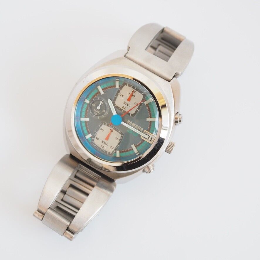 SEIKO ALBA AKA V657-6030 Chronograph Quartz YAMAHA SJ Blue Dial