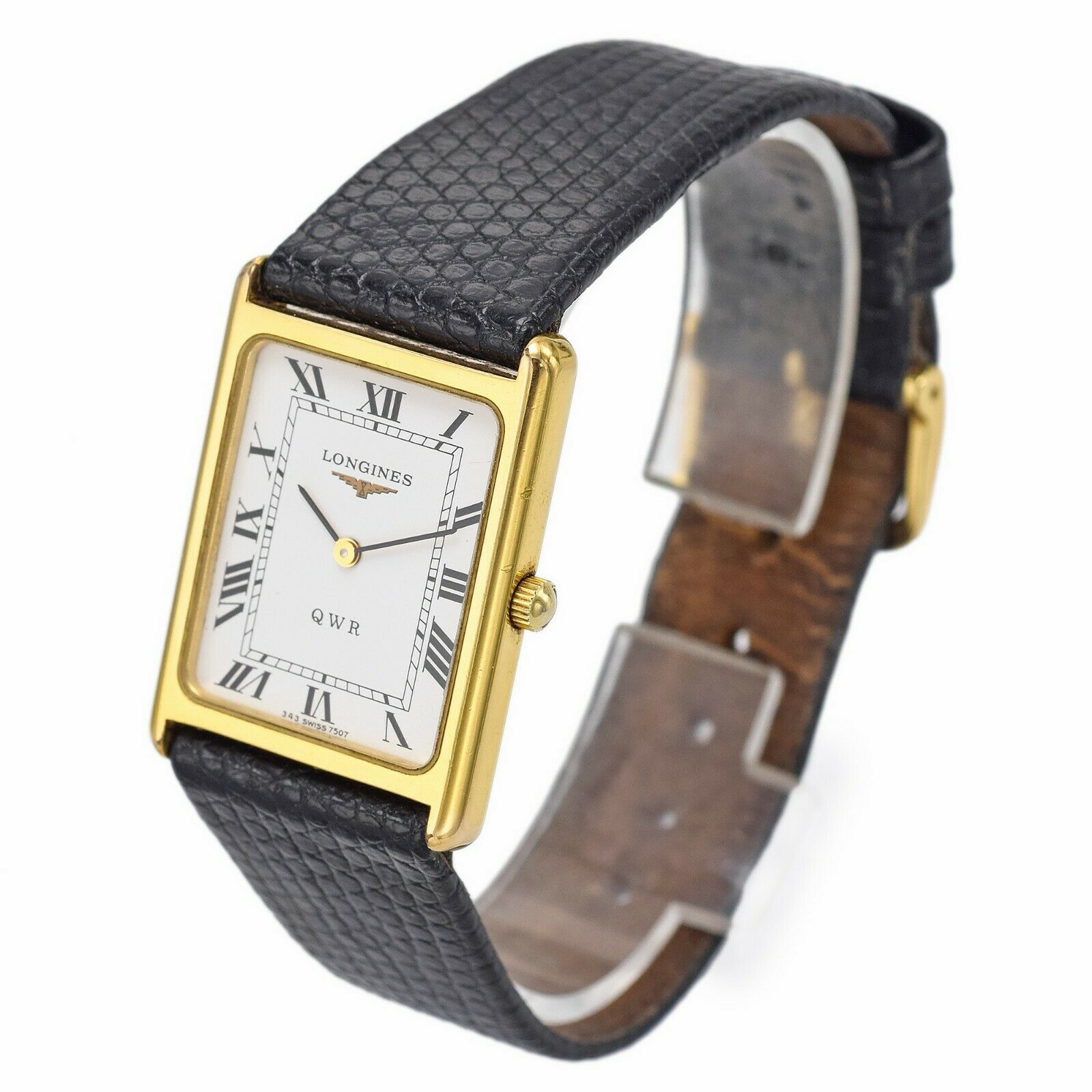タ*カ様 longines qwr Vtg Longines QWR Mens 23mm Dress Watch Gold Tone Gold Tank