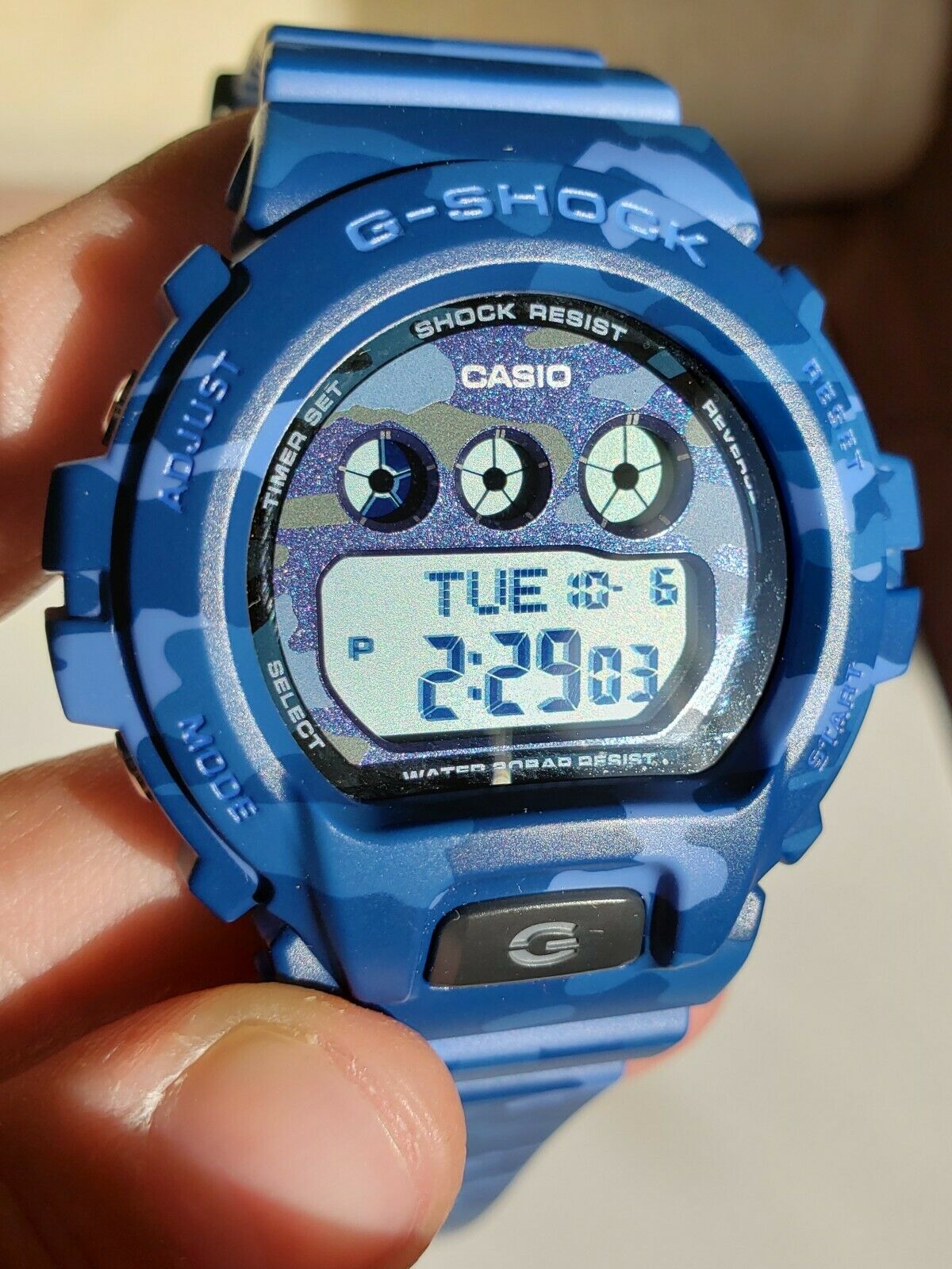 Casio G Shock 3436 GMD S6900cf Quartz Digital Watch blue camo