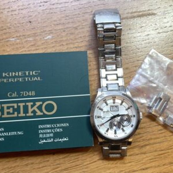 Seiko Premier KINETIC Perpetual Watch 7D48-0AA0 Japan Movement