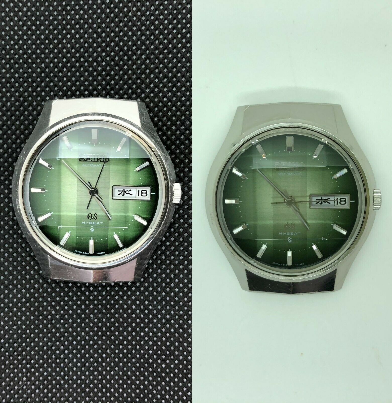 w862] GRAND SEIKO 5646-7020 Serviced GS Rare Green dial W/box Vintage EX |  WatchCharts