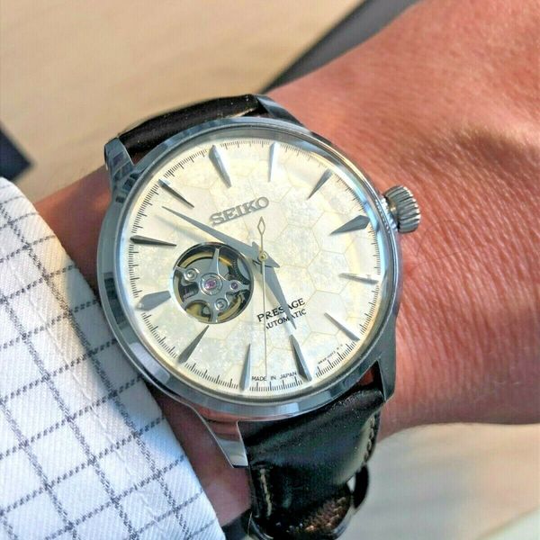 Seiko Presage Star Bar Open Heart SSA409 Stunning Honeycomb Dial ...