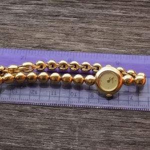 Mini Seiko Gold Plated 1E20 0070 Yellow Dial Lady Quartz Watch