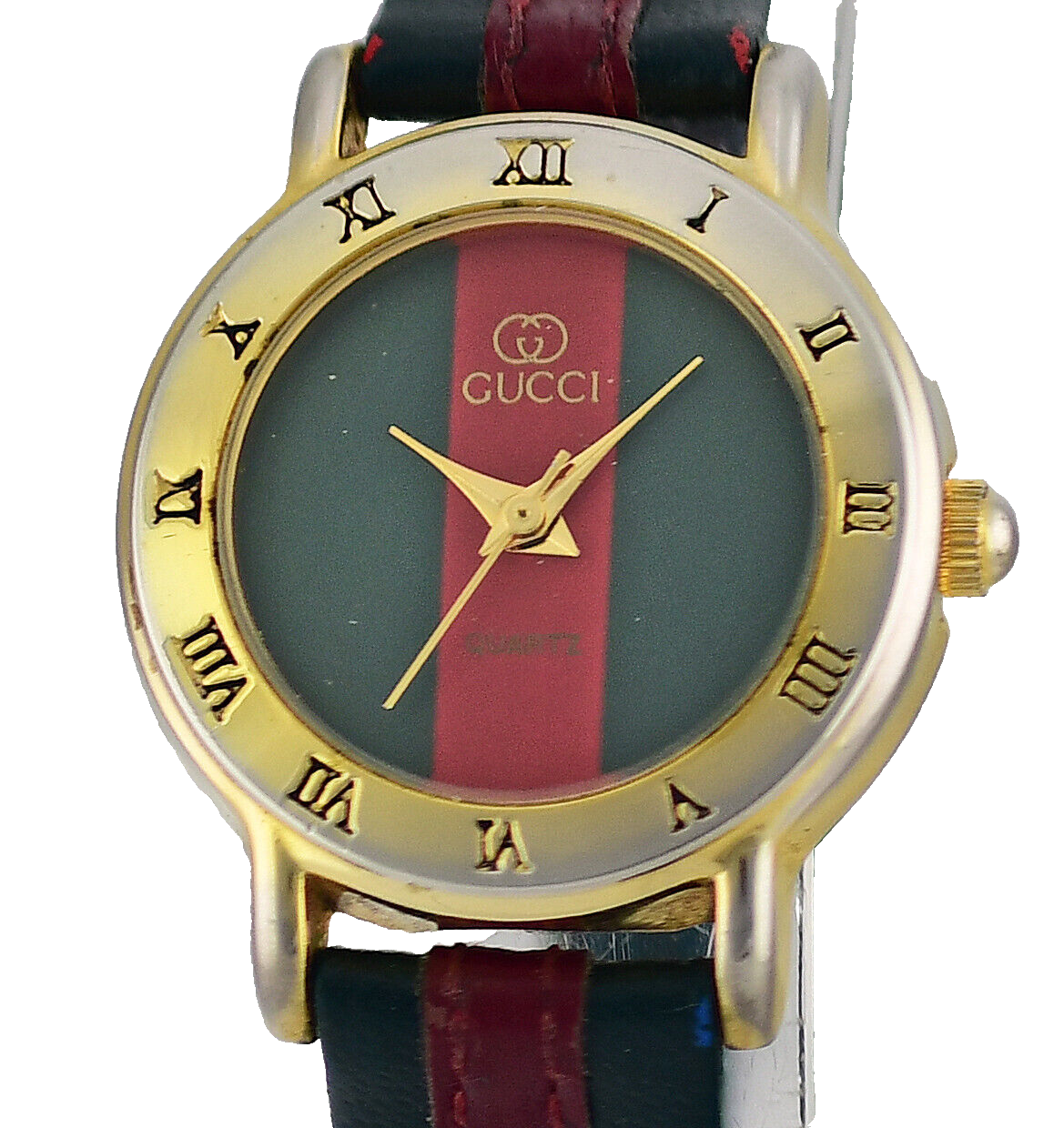 GUCCI1900の腕時計 Vintage GUCCI Gold Plated 2035 - 21 Ladies Wrist Watch On Original