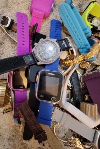 Large Lot of Watches For Parts Or Repair Fitbit Timex VTech