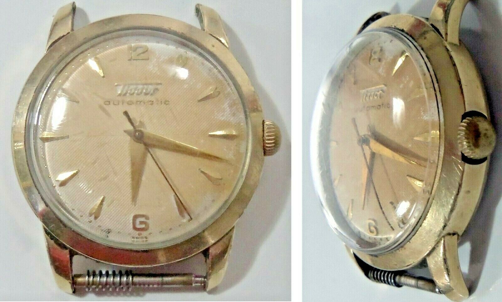 Vintage 1950 s TISSOT Swiss Made 10kt GOLD FILLED BEZEL SS Back