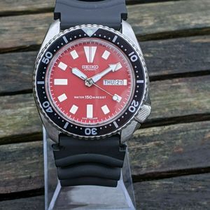 Seiko 6309-729A Diver Red Dial mod - Excellent Condition | WatchCharts