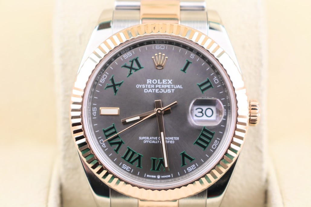 2020 Rolex Datejust 126331 Wimbledon Rose Dial TT Rose Gold With