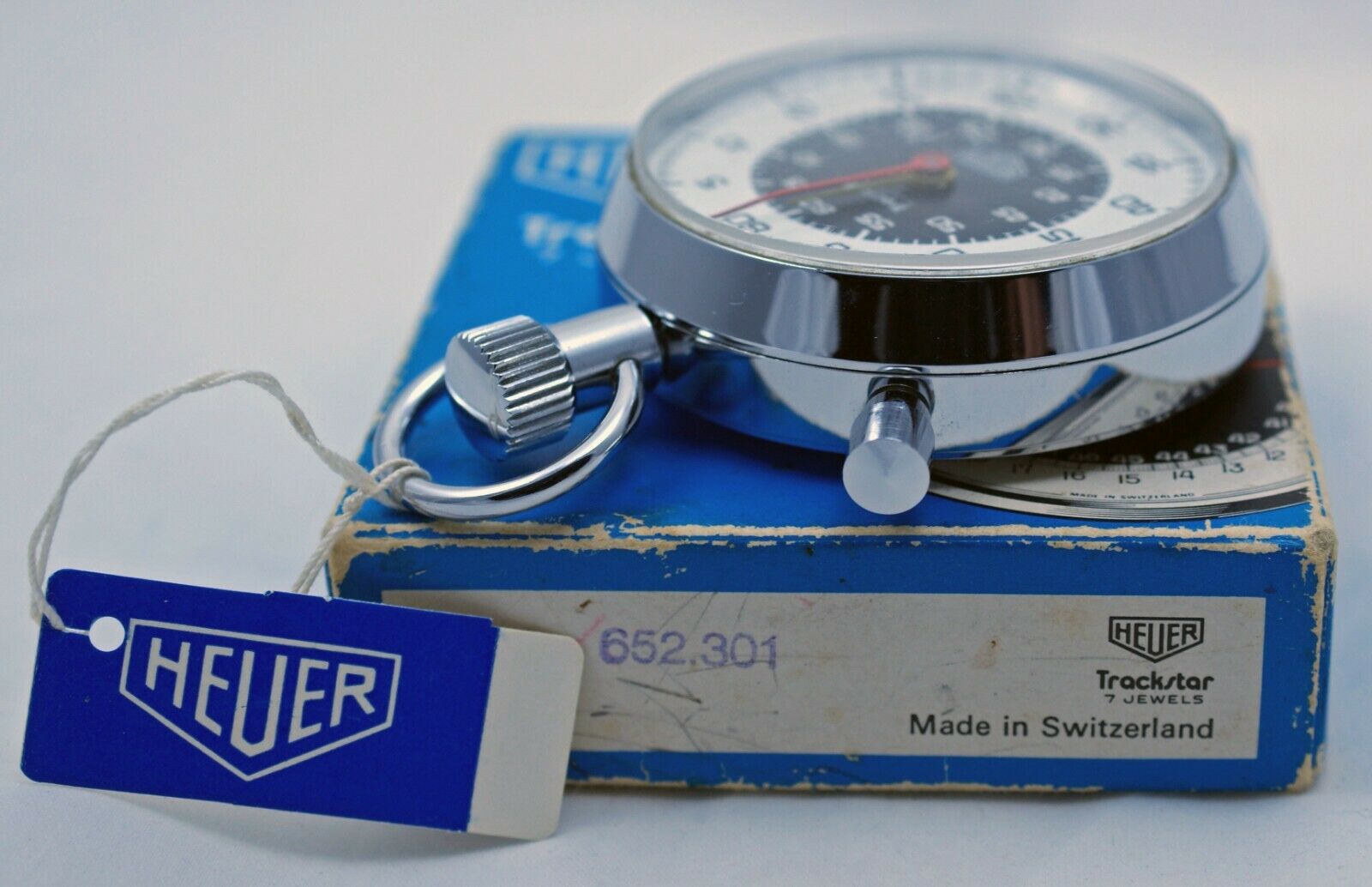 Heuer Trackstar 652.301 7 Jewels Stop Watch Mint Cond. in